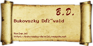 Bukovszky Dévald névjegykártya